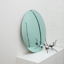 Orbis™ Round Light Green Tinted Contemporary Convex Frameless Mirror
