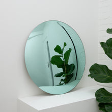 Orbis™ Round Light Green Tinted Contemporary Convex Frameless Mirror