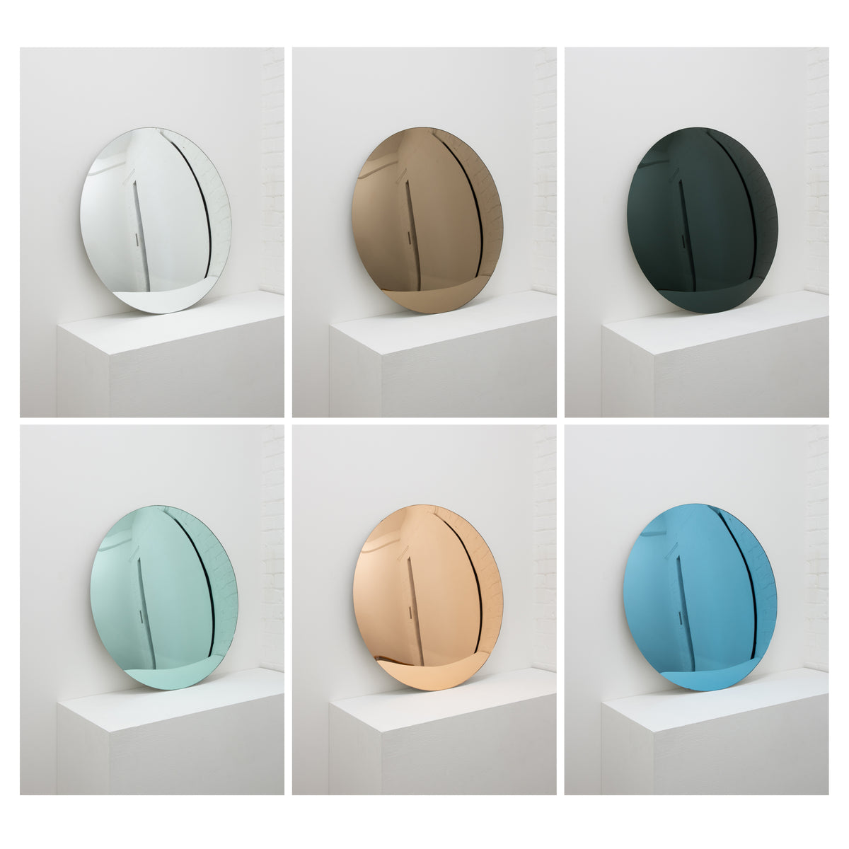 Orbis™ Round Rose Gold Tinted Convex Frameless Mirror