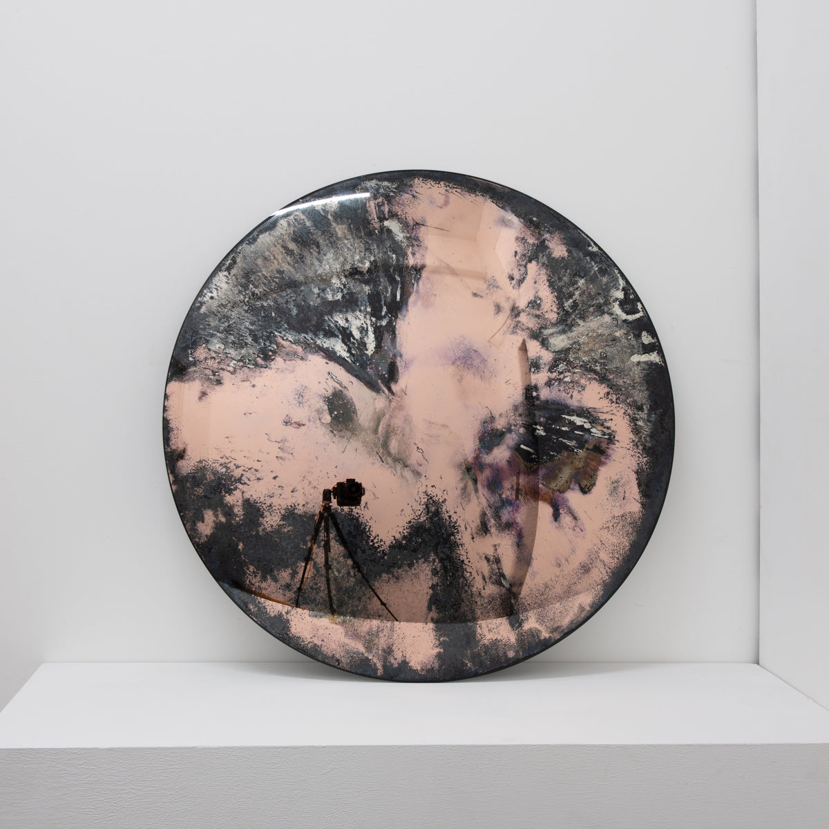 Orbis™ Round Antiqued Rose Gold Tinted Handcrafted Convex Frameless Mirror