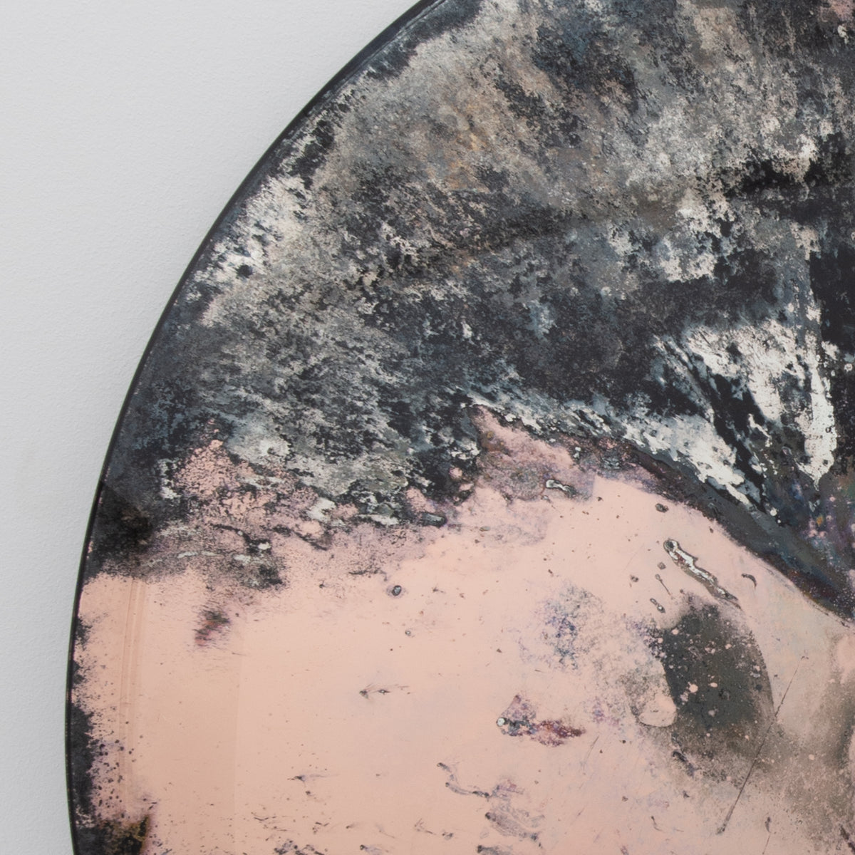 Orbis™ Round Antiqued Rose Gold Tinted Handcrafted Convex Frameless Mirror