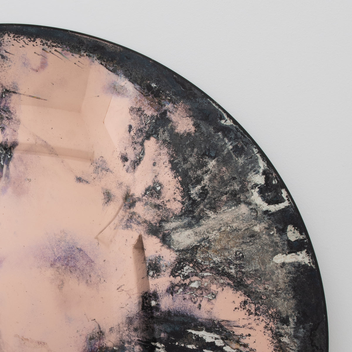 Orbis™ Round Antiqued Rose Gold Tinted Handcrafted Convex Frameless Mirror