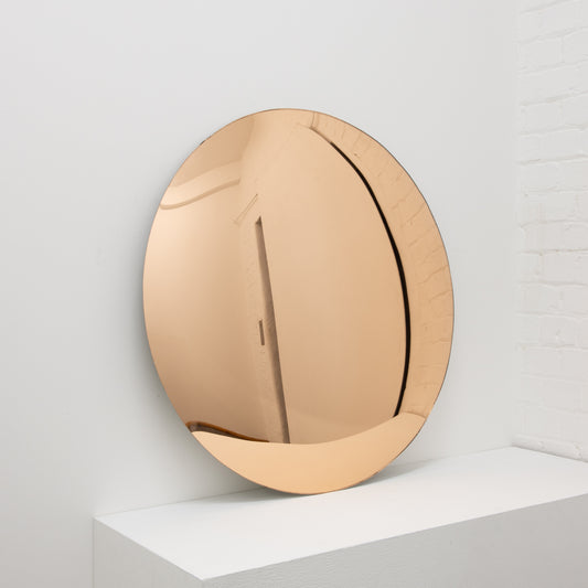 Orbis™ Round Rose Gold Tinted Convex Frameless Mirror