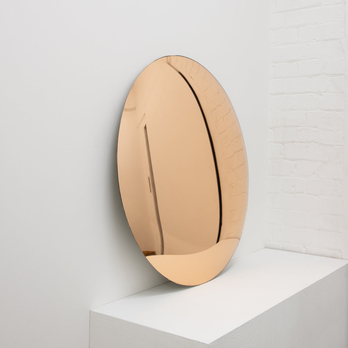 Orbis™ Round Rose Gold Tinted Convex Frameless Mirror