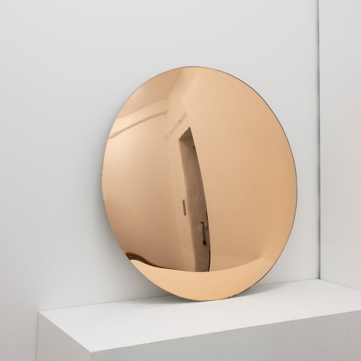 Orbis™ Round Rose Gold Tinted Convex Frameless Mirror