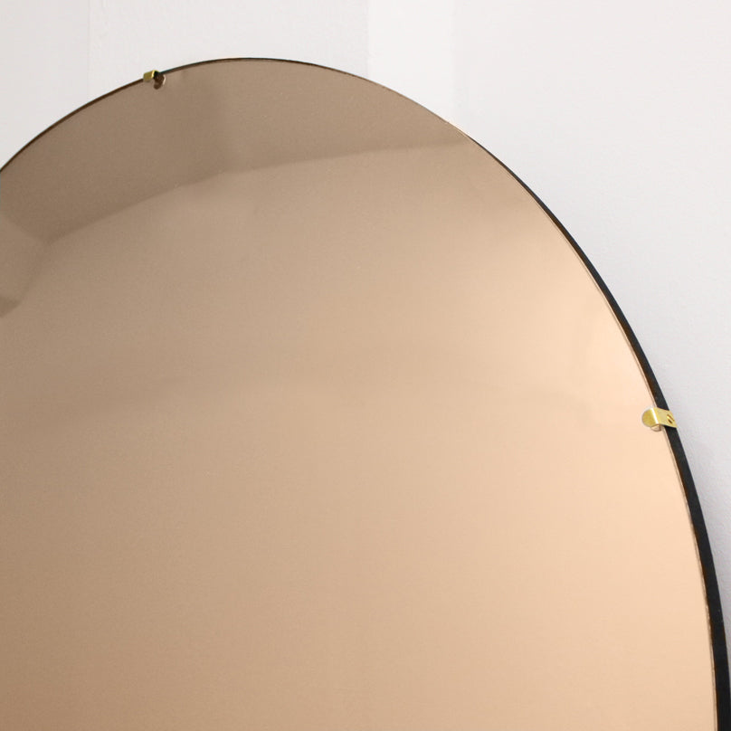 Orbis™ Round Rose Gold Tinted Convex Frameless Mirror