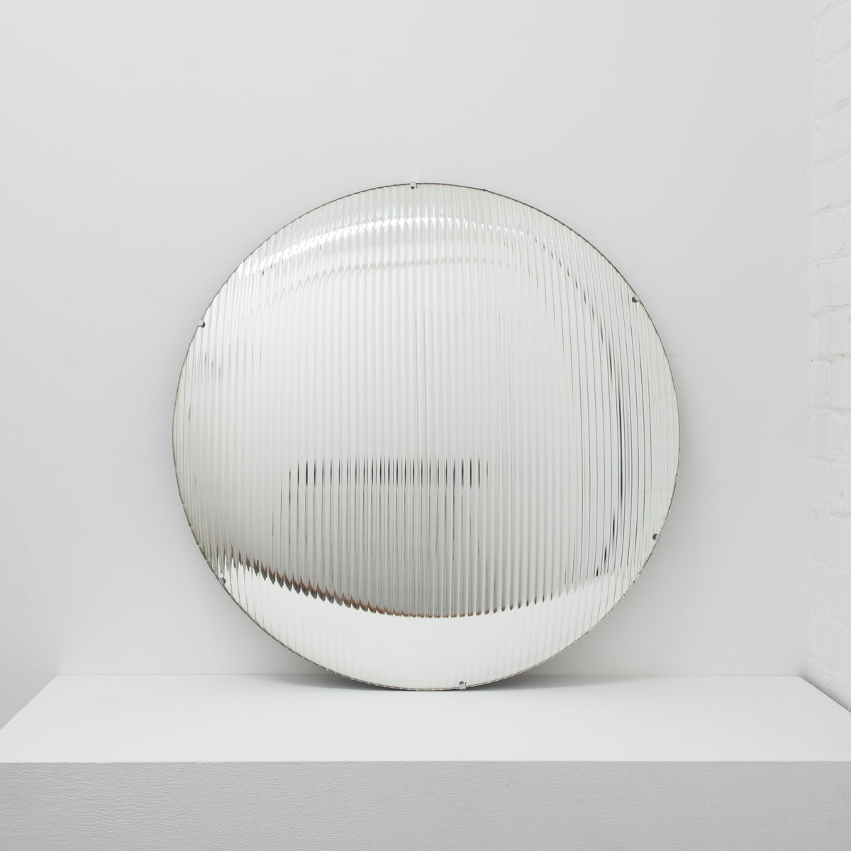 Orbis™ Round Reeded Glass Convex Frameless Mirror with Clips