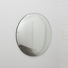 In Stock Orbis Round Reeded Glass Convex Frameless Mirror with Clips