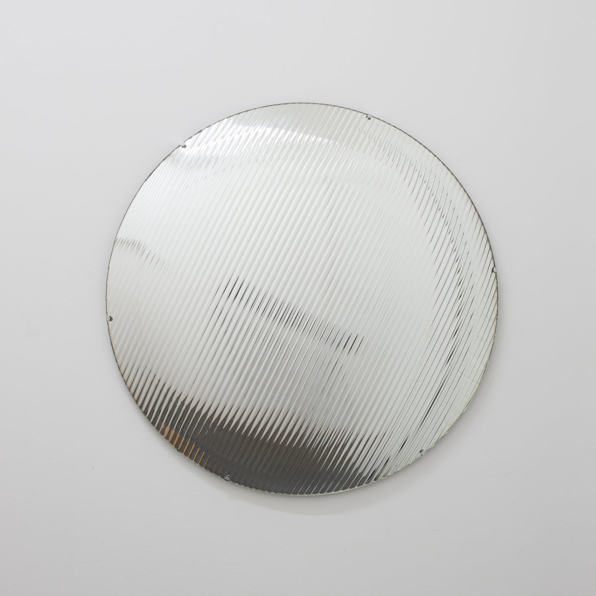 Orbis™ Round Reeded Glass Convex Frameless Mirror with Clips