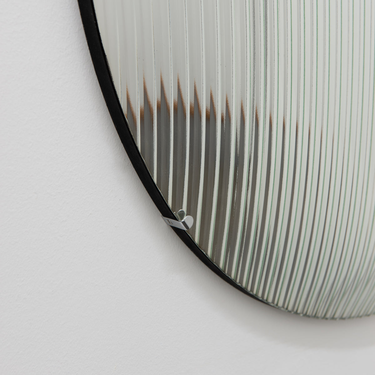 Orbis™ Round Reeded Glass Convex Frameless Mirror with Clips