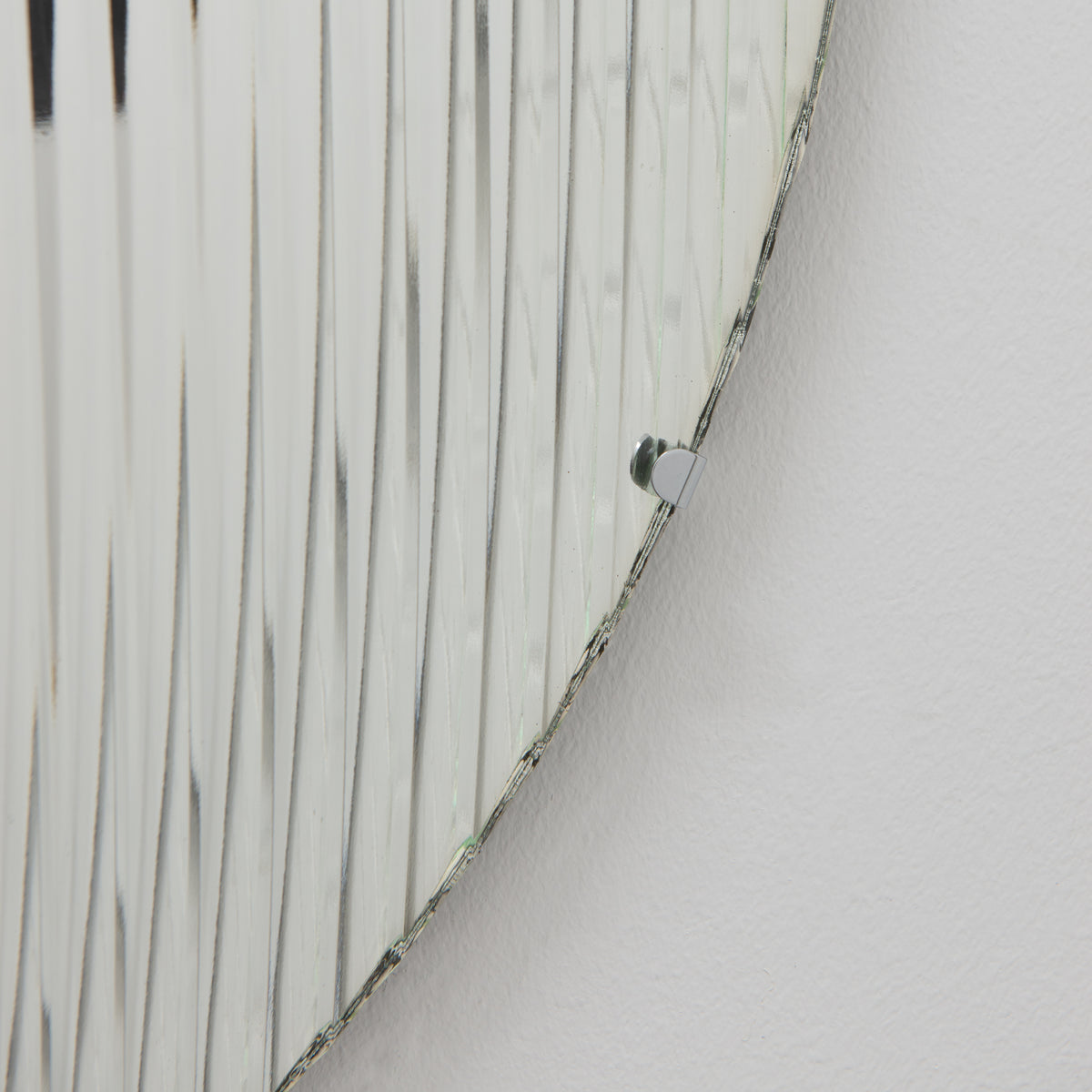 Orbis™ Round Reeded Glass Convex Frameless Mirror with Clips