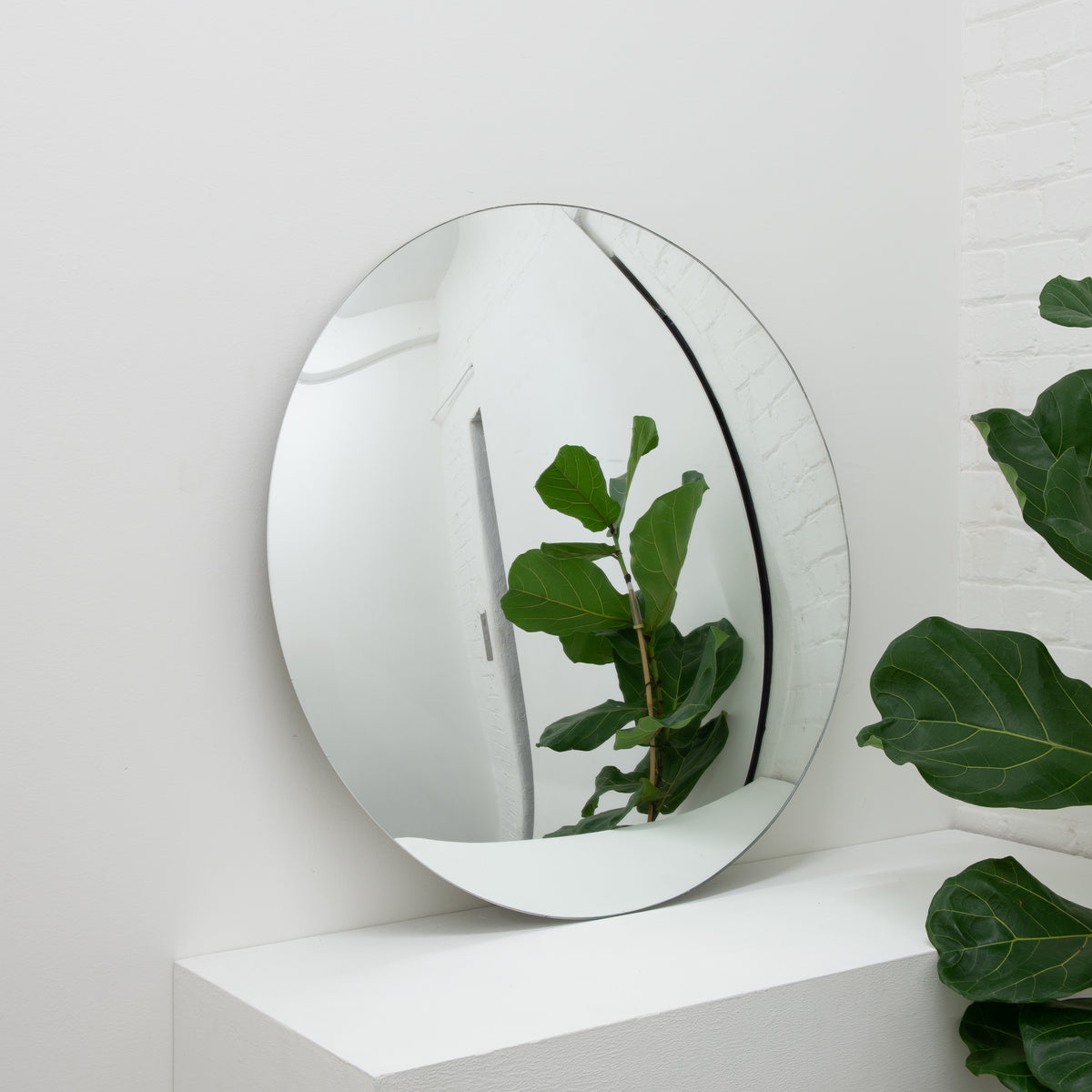 Orbis™ Round Convex Minimalist Frameless Mirror