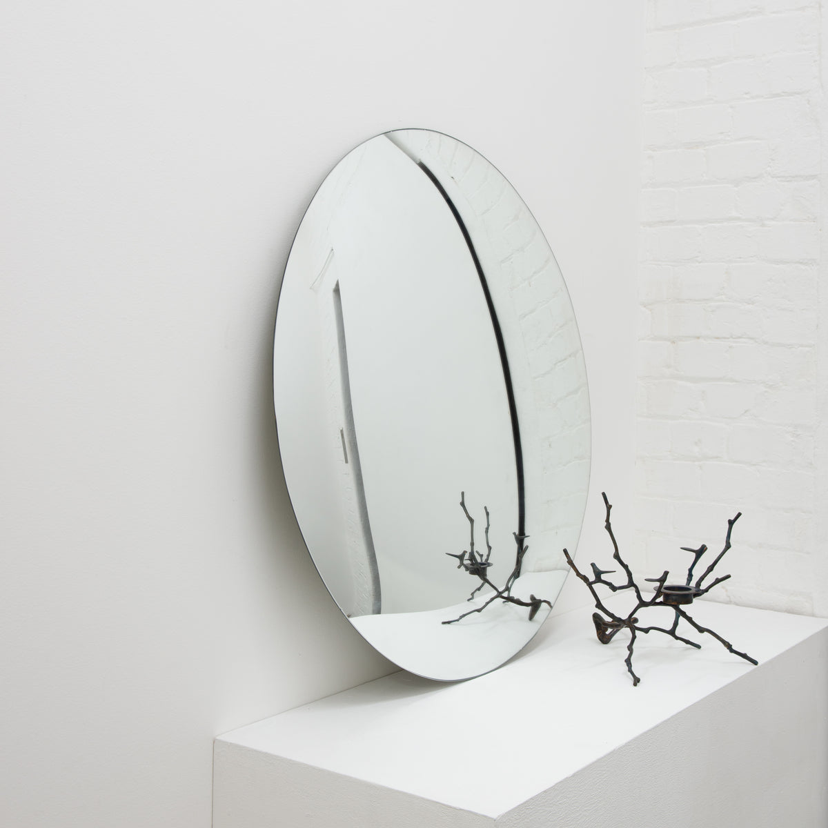 Orbis™ Round Convex Minimalist Frameless Mirror
