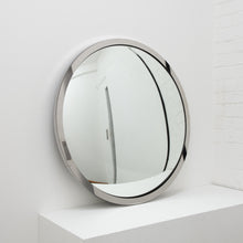In Stock Orbis Round Convex Mirror with a Polished Stainless Steel Frame
