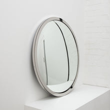 In Stock Orbis Round Convex Mirror with a Polished Stainless Steel Frame