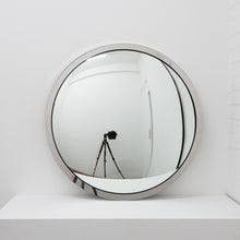 In Stock Orbis Round Convex Mirror with a Polished Stainless Steel Frame