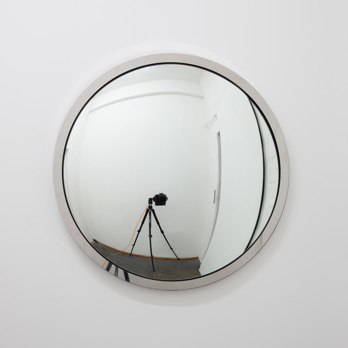 Orbis™ Round Convex Mirror with a Polished Stainless Steel Frame
