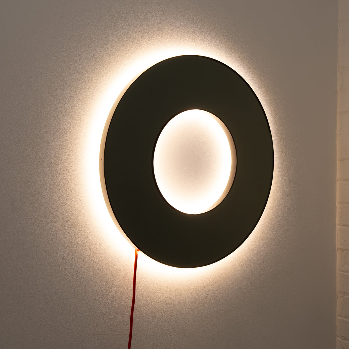 Back Illuminated Contemporary Donut™ Round Black Tinted Mirror with Black Frame