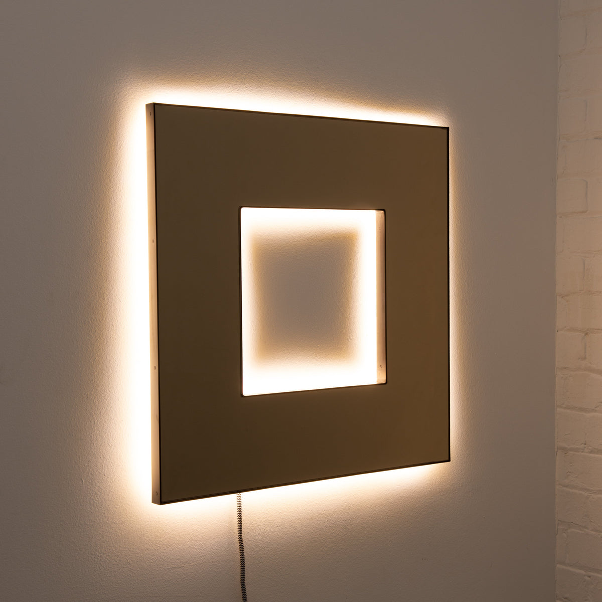 Back Illuminated Contemporary Bronze Tinted Square Donut™ Mirror