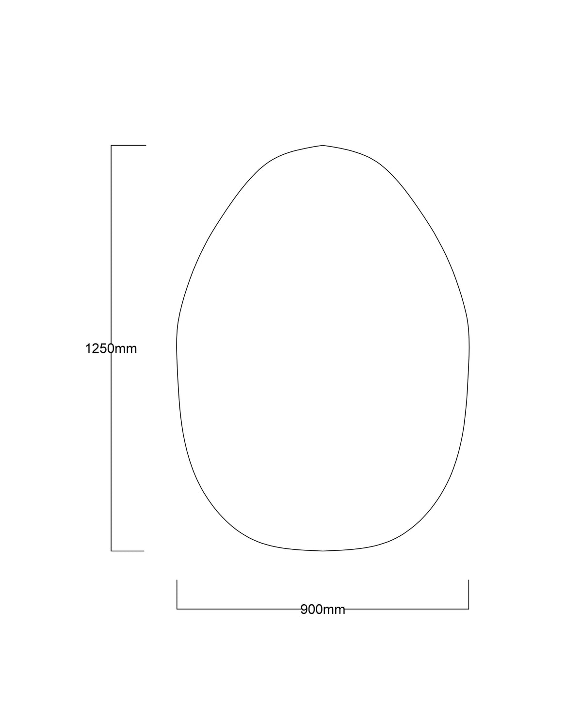 Nuva™ Organic Shaped Frameless Modern Mirror, Oversized