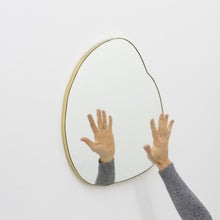 Ergon™ Organic Shaped Modern Mirror with a Brass Frame