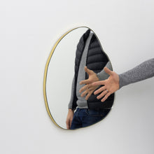 Ergon™ Organic Shaped Modern Mirror with a Brass Frame