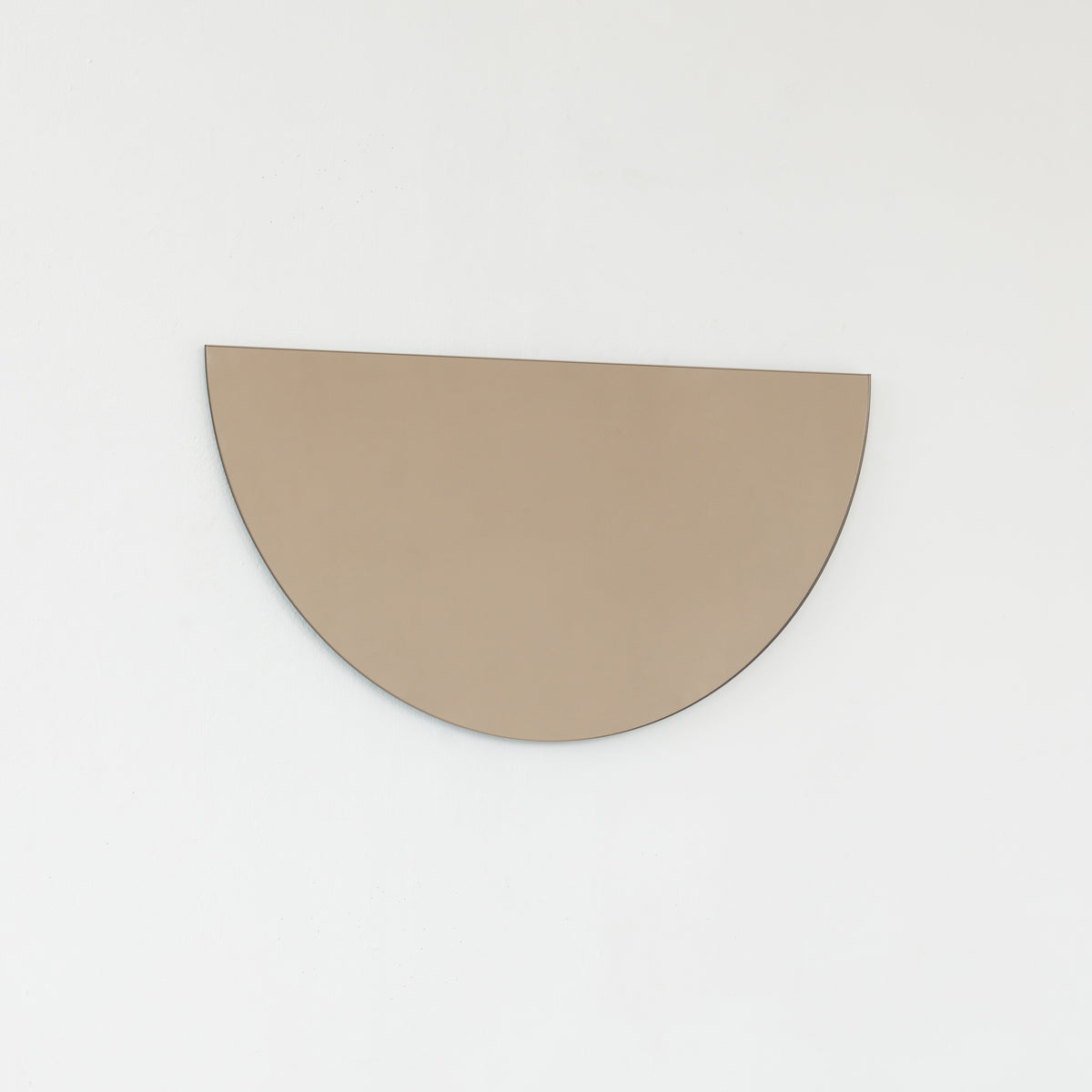 Luna™ Half Moon Semi-circular Bronze Tinted Modern Frameless Mirror