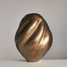 Large Gold Wave Form, Unique Contemporary Ceramic Sculpture Vessel N.80