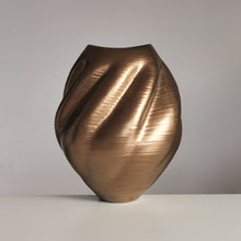 Large Gold Wave Form, Unique Contemporary Ceramic Sculpture Vessel N.80