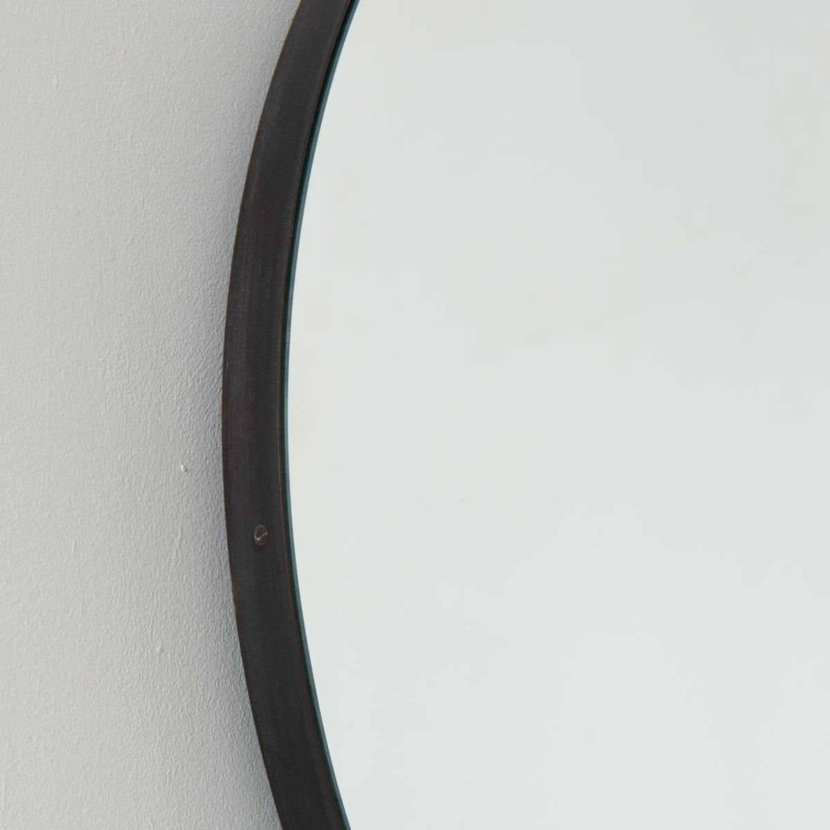 Orbis™ Illuminated Contemporary Round Mirror with a Bronze Patina Brass Frame