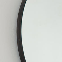 Orbis™ Illuminated Contemporary Round Mirror with a Bronze Patina Brass Frame