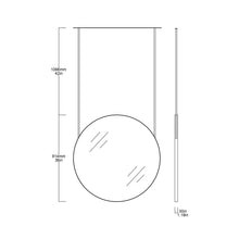 Orbis™ Ceiling Suspended Round Mirror with Brushed Brass Frame and Two Arms