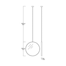 Orbis™ Ceiling Suspended Round Art Deco Mirror with Bronze Patina Brass Frame