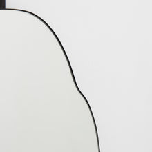 Back Illuminated Ergon™ Ceiling Suspended Freeform Mirror, Modern Black Frame