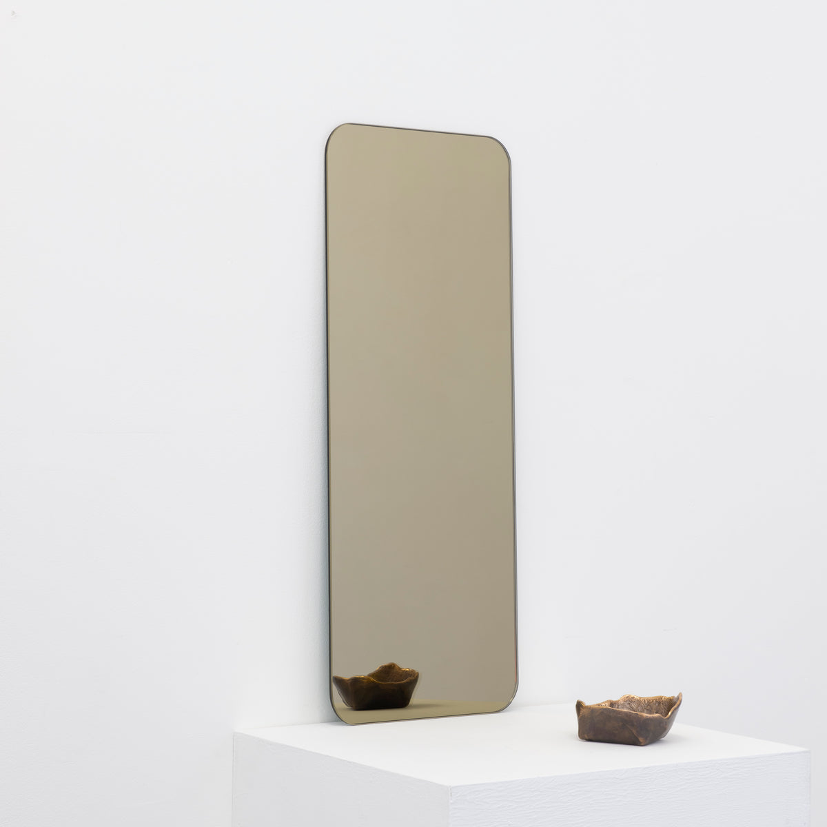 Quadris™ Bronze Tinted Rectangular shaped Contemporary Frameless Mirror