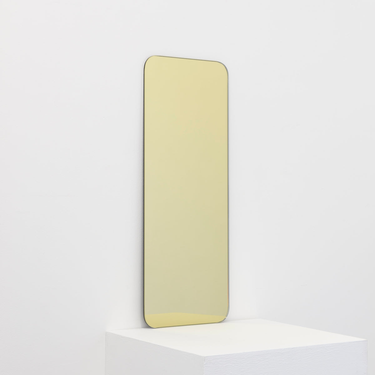 Quadris™ Gold Tinted Rectangular Minimalist Frameless Mirror, Customisable