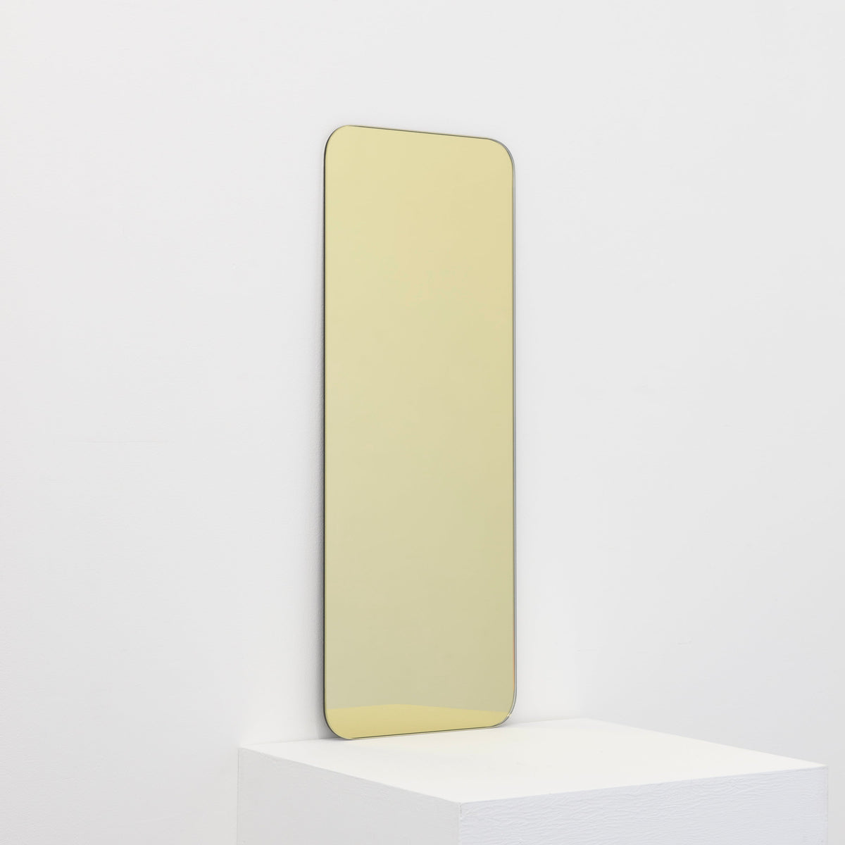 Ex-Display Quadris Gold Tinted Rectangular Minimalist Frameless Mirror
