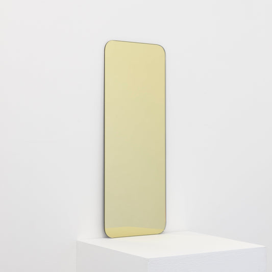 Ex-Display Quadris Gold Tinted Rectangular Minimalist Frameless Mirror