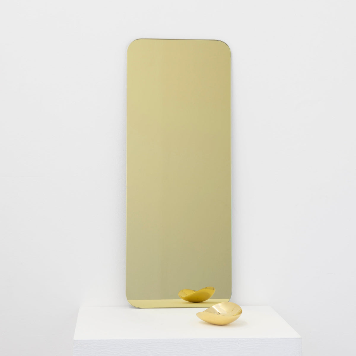 Ex-Display Quadris Gold Tinted Rectangular Minimalist Frameless Mirror