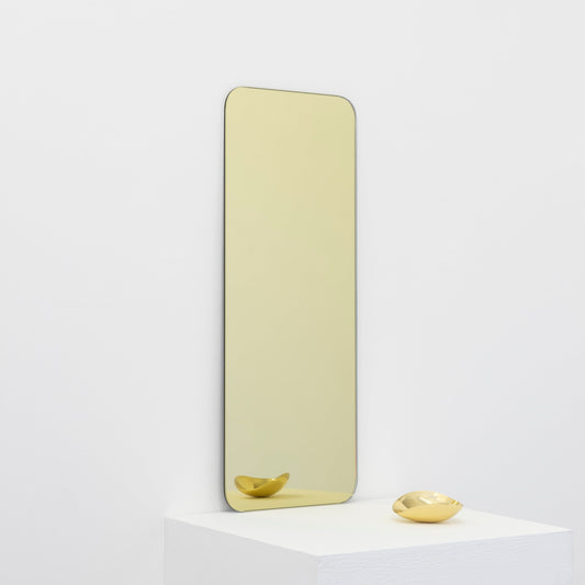 Ex-Display Quadris Gold Tinted Rectangular Minimalist Frameless Mirror