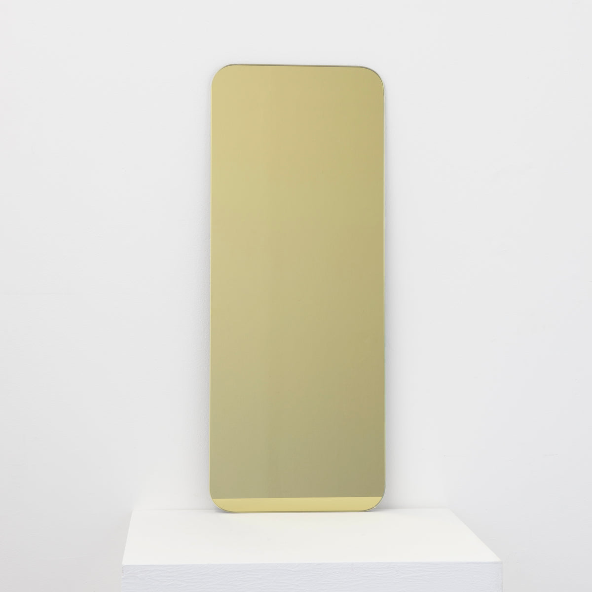 Quadris™ Gold Tinted Rectangular Minimalist Frameless Mirror, Customisable