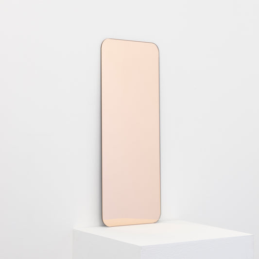Quadris™ Peach / Rose Gold Tinted Rectangular shaped Contemporary Frameless Mirror