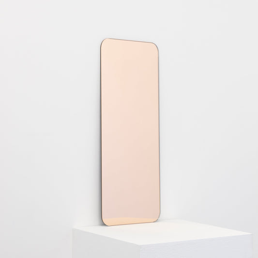 Ex-Display Quadris Peach / Rose Gold Tinted Rectangular shaped Contemporary Frameless Mirror