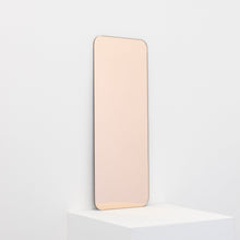 In Stock Quadris Peach / Rose Gold Tinted Rectangular shaped Contemporary Frameless Mirror