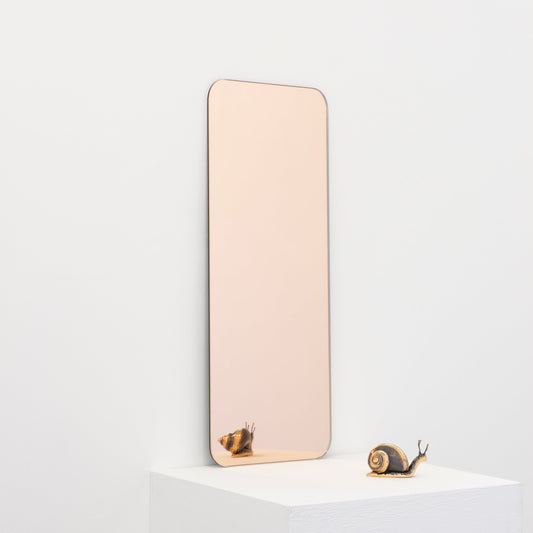 Ex-Display Quadris Peach / Rose Gold Tinted Rectangular shaped Contemporary Frameless Mirror