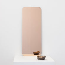 In Stock Quadris Peach / Rose Gold Tinted Rectangular shaped Contemporary Frameless Mirror