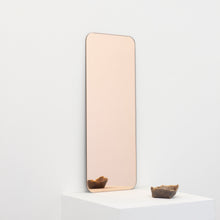 In Stock Quadris Peach / Rose Gold Tinted Rectangular shaped Contemporary Frameless Mirror