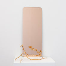 In Stock Quadris Peach / Rose Gold Tinted Rectangular shaped Contemporary Frameless Mirror