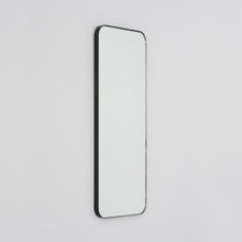 Quadris™ Rectangular Modern Mirror with Blackened Metal Frame