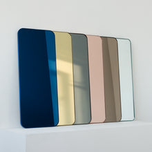Quadris™ Rectangular Contemporary Mirror with a Brass Frame, Customisable